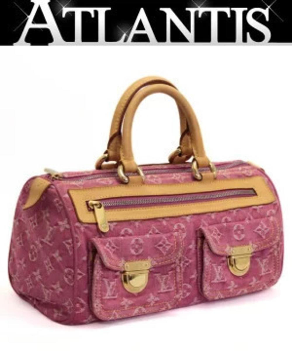 Louis Vuitton Neo Speedy Handbag Monogram Denim Pink